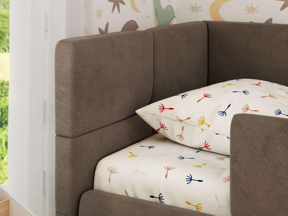 POLSTERBETT ARVO ALTA 90/200 - Braun Velvet - Ohne Matratze - Links - Hellbraun, Textil (90/200cm) - MKS