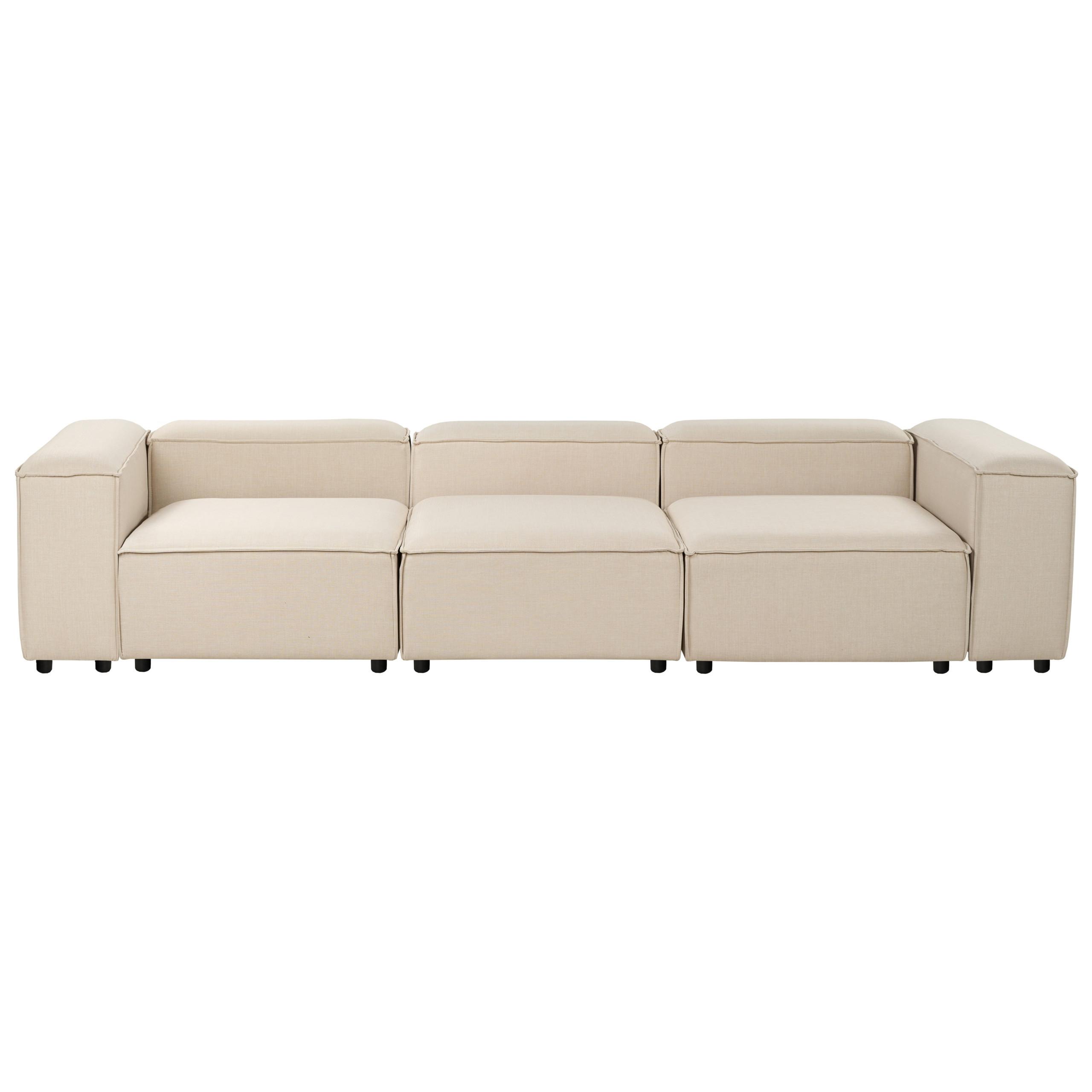 3-SITZER-MODULSOFA Beige Stoff Ardal - Beige, Textil (328/68/120cm) - Beliani