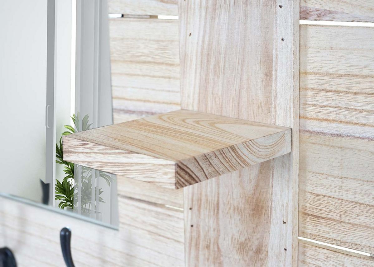 WANDGARDEROBE MIT SPIEGEL Braun - Braun, Holz (90/60/14cm) - MCW