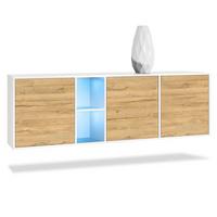 SIDEBOARD Cuba Türen in Eiche Natur - Eichefarben, Holzwerkstoff (182/53/35cm) - Vladon