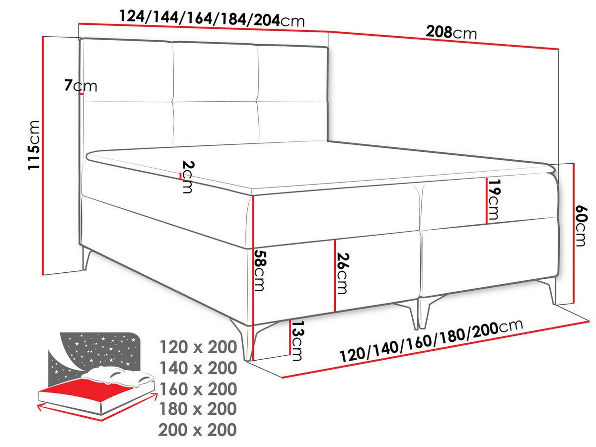 BOXBETT Fava - H3 - Naturfarben, Holz/Textil (160/200cm) - MIRJAN24