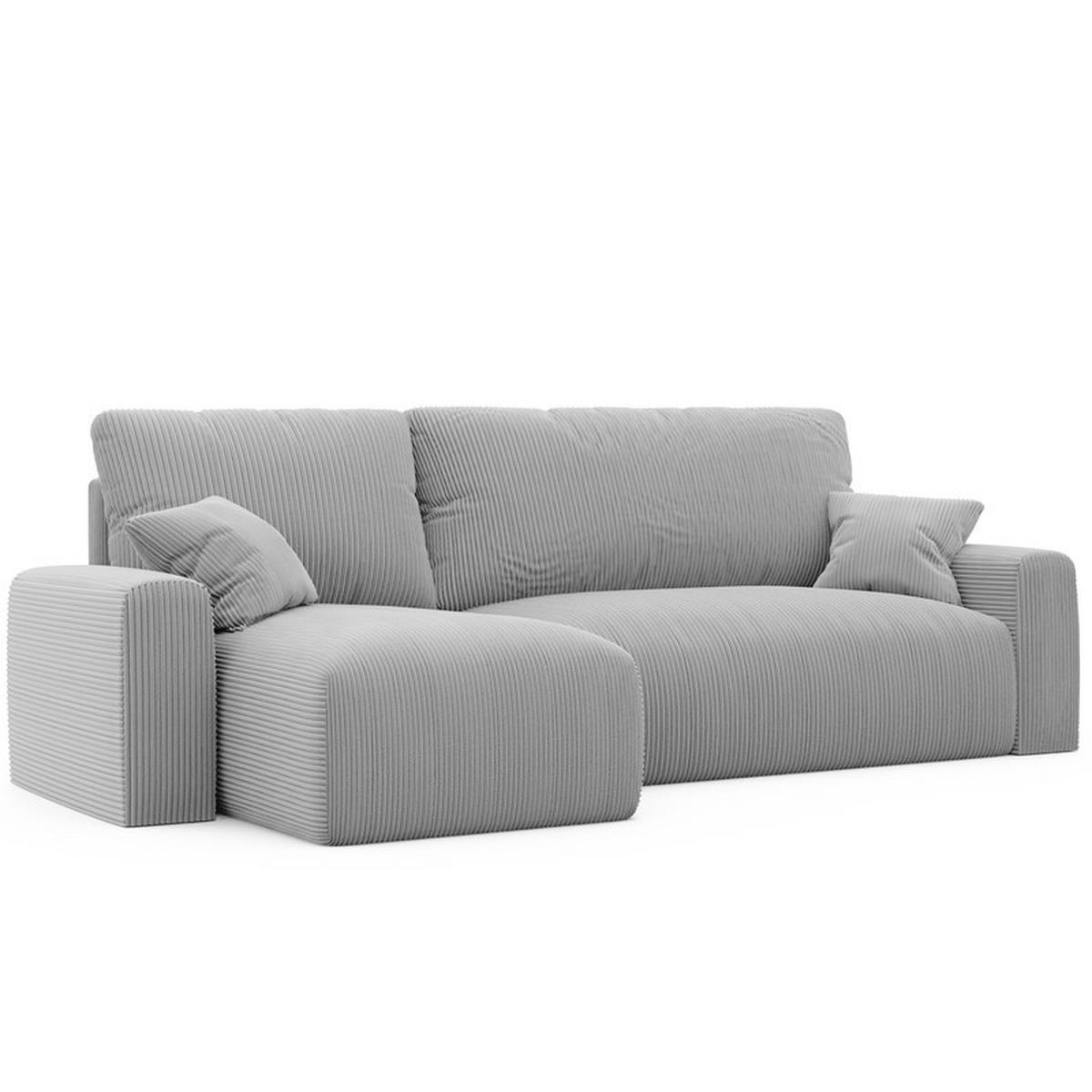 ECKSOFA JOBO mit Schlaffunktion und Bettkasten Hellgrau - Grau, Holzwerkstoff/Textil (250/90cm) - Idohome