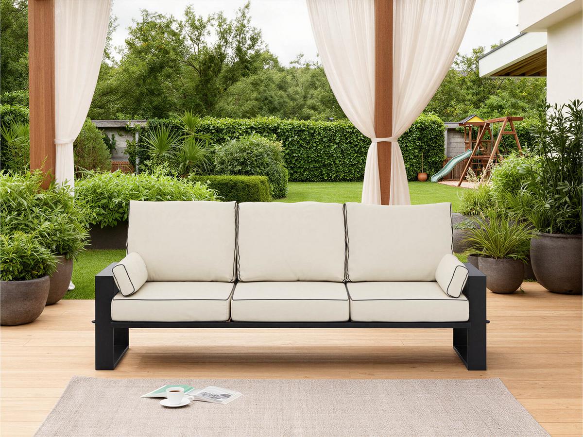 GARTENSOFA Elba 3 Sitzer - Beige - Beige, Textil (215/90/87cm) - MKS