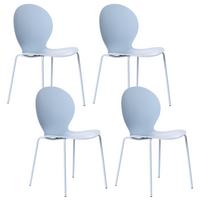 GARTENSTUHL 4er-Set stapelbar Hellblau Milos - Hellblau, Kunststoff (45/80/48cm) - Beliani