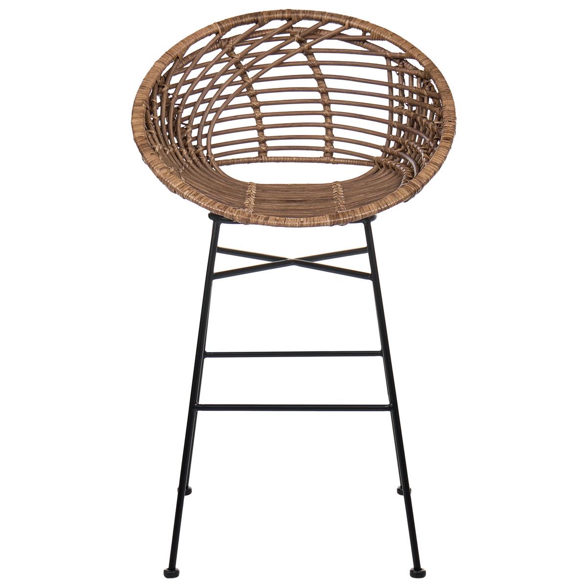 BARSTUHL 2er-Set Rattan Braun Windom - Braun, Naturmaterialen (56/95/51cm) - Beliani