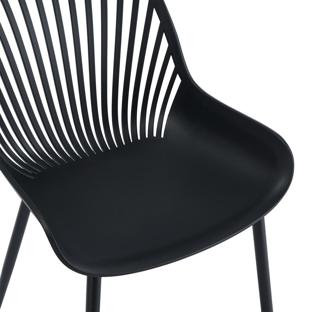 GARTENSTUHL VERDE 4er-Set schwarz - Schwarz, Textil (50/82/57cm) - IDIMEX