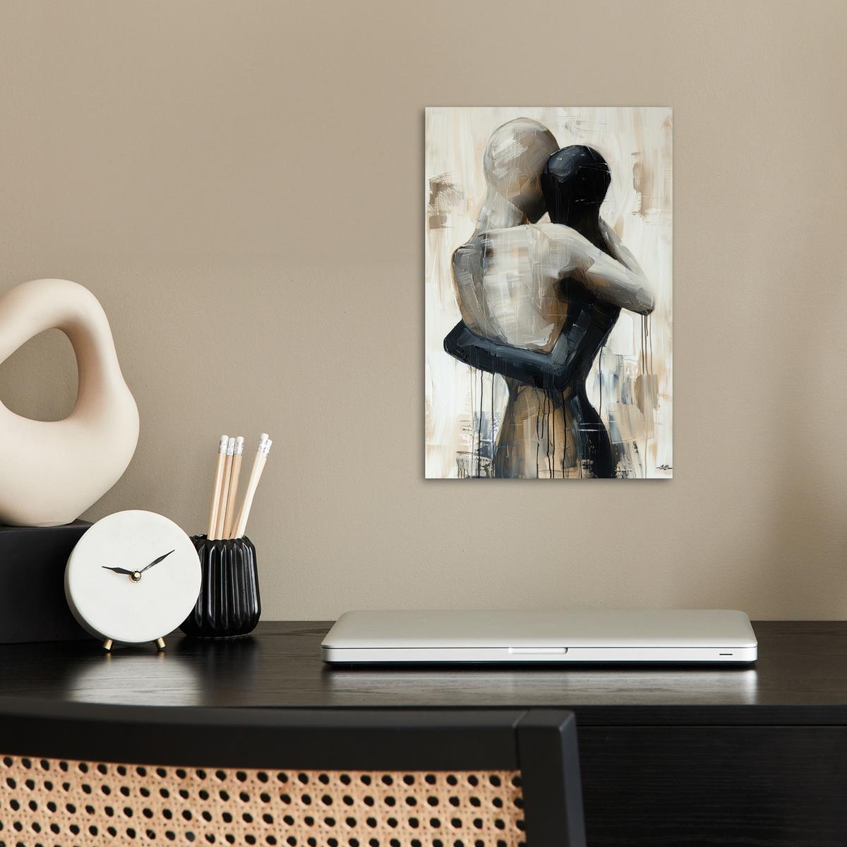 POSTER Abstrakt - Liebe - Schwarz und weiß - Modern Room Decor 20x30 cm - Schwarz, Papier (20/30/0.1cm) - MuchoWow