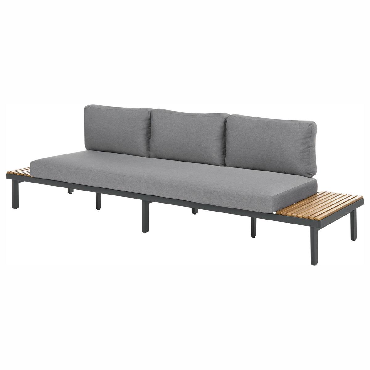 LOUNGE-SET mit Tisch 5-Sitzer Akazienholz Dunkelgrau Fivizzano - Dunkelgrau/Braun, Holz - Beliani