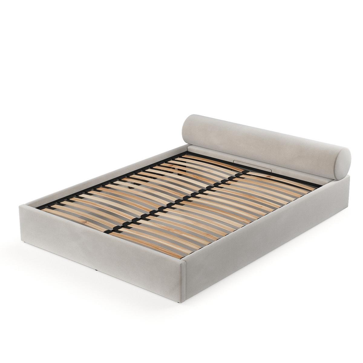 POLSTERBETT Solvo mit Stauraum 140/200 cm Hellbeige im Paros Stoff - Beige/Schwarz, Holz/Holzwerkstoff (140/200cm) - AltaBeds