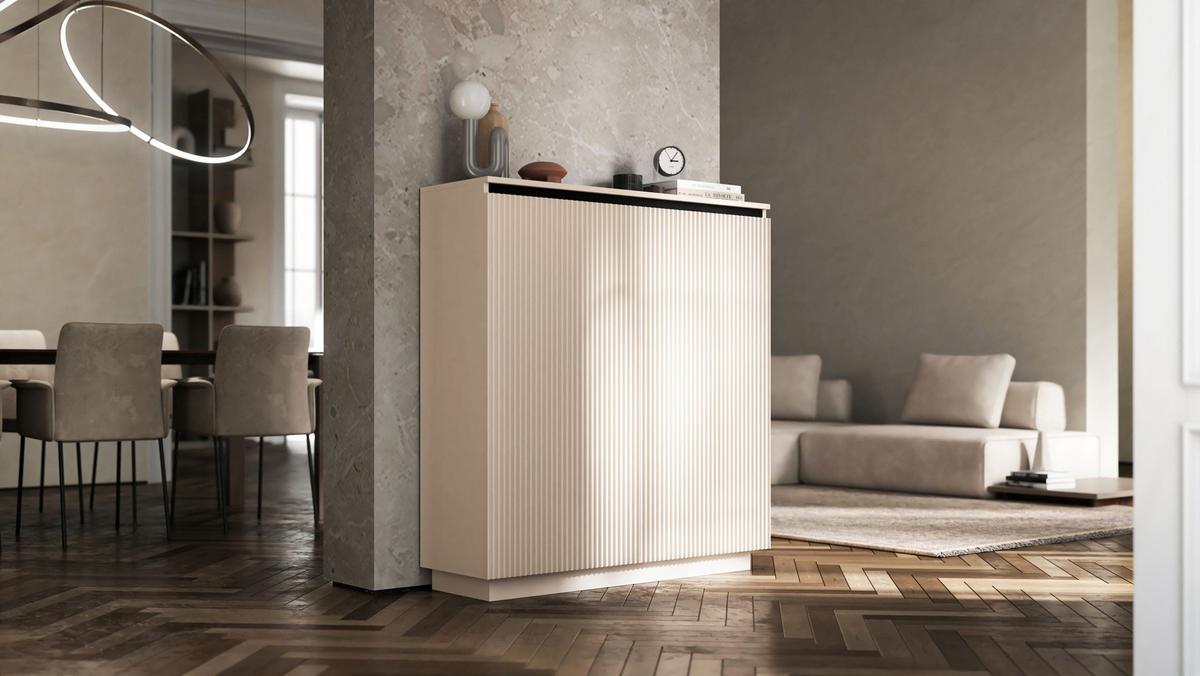HIGHBOARD Selene 2D Kaschmir Matt 111 cm Glamour - Kaschmir, Holzwerkstoff (110.8/118/35cm) - Meble Lindner