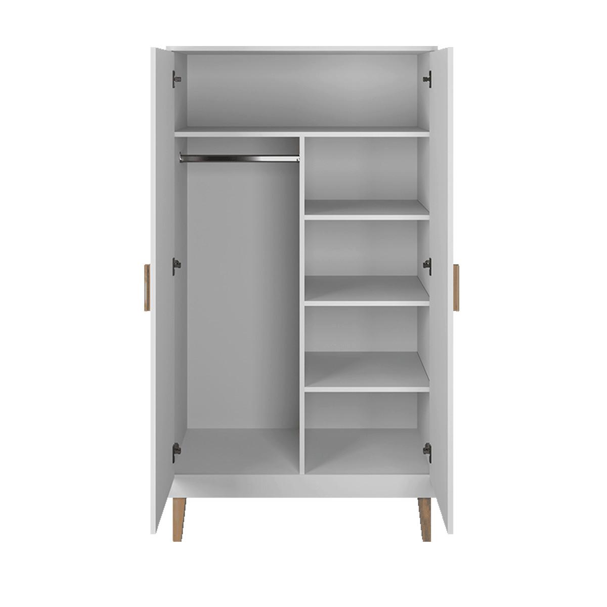 SCHRANK 2 Türen Kubi Weiß - Weiß, Holzwerkstoff (184/55/100cm) - Petits-meubles