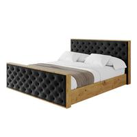 POLSTERBETT mit Bettkasten, Fußteil und Lattenrost, Boxbett mit Matratze H3/H4 - ENZO3-Z 180x200 Schwarz - Schwarz, Holzwerkstoff/Textil (180/200cm) - ALTDECOR