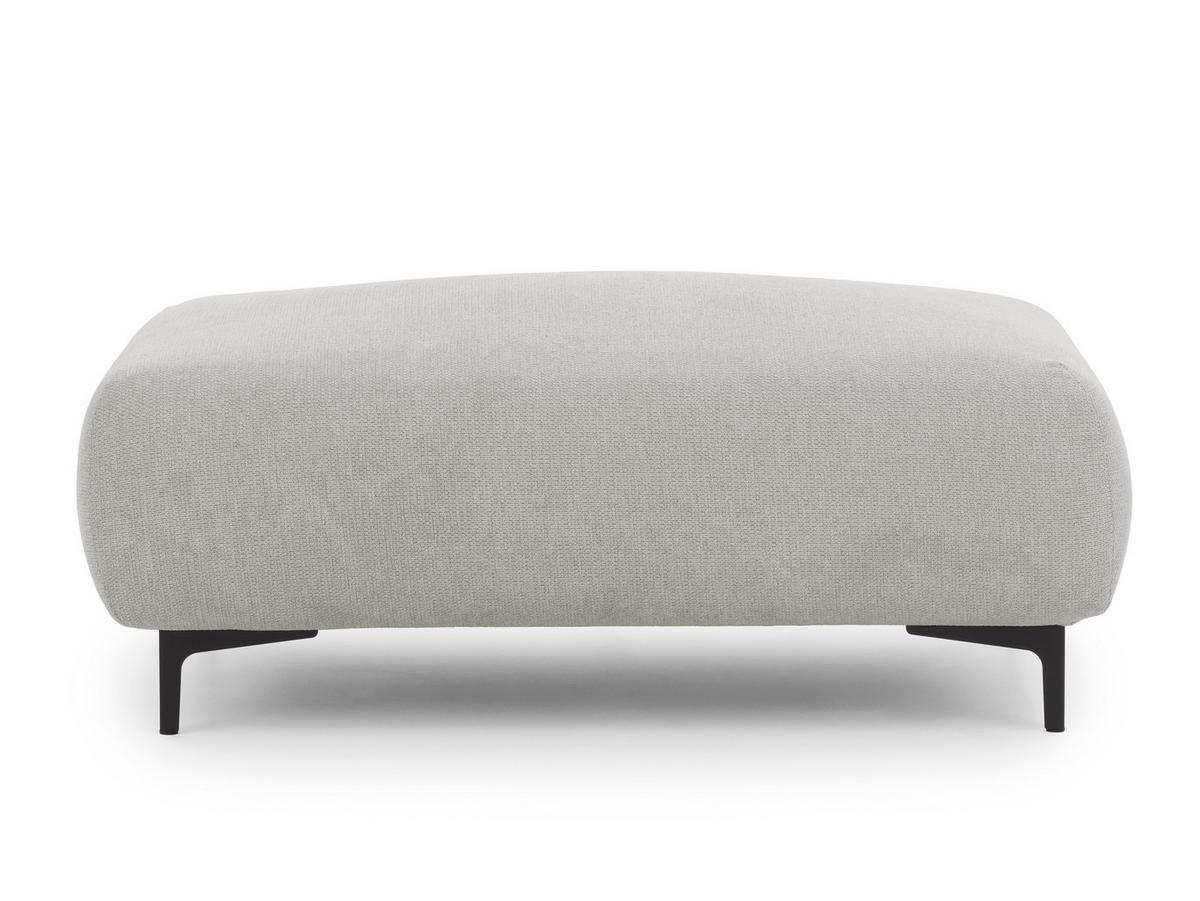 POLSTERHOCKER Cardea in Bubble-Optik aus weichem Hellgrau Strukturstoff mit hohem Sitzkomfort - Hellgrau/Schwarz, Holz/Textil (110/46/65cm) - S-Style Möbel
