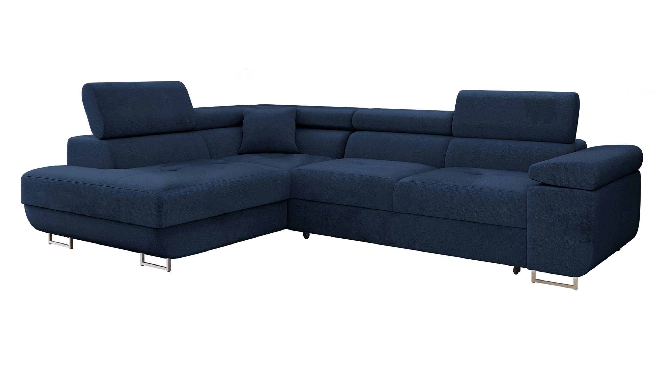 ECKSOFA Torezio, Seite: Links - Blau, Holz/Textil (274/203cm) - MIRJAN24