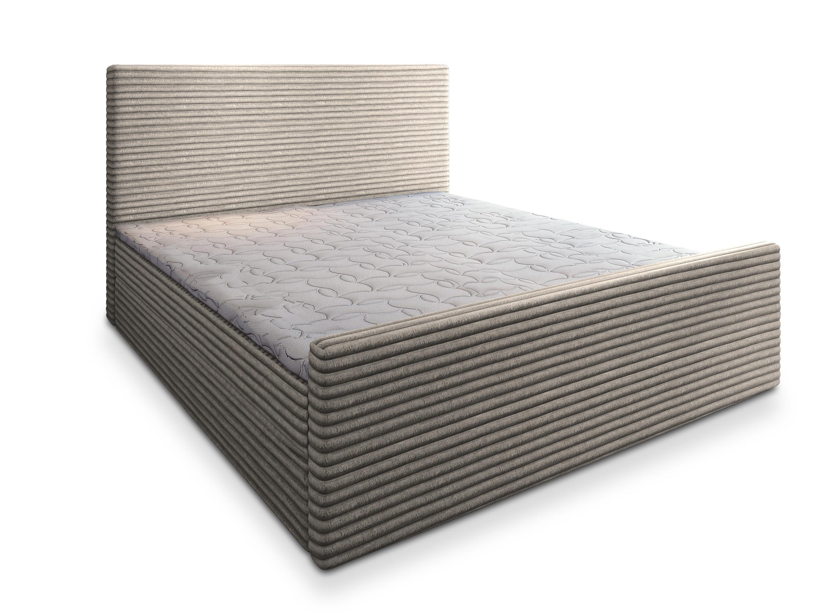 BOXBETT BRENTO 180x200 cm mit Matratze und Topper - Hellgrau - Hellgrau, Holz (180/200cm) - MASSENO