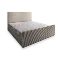 BOXBETT BRENTO 180x200 cm mit Matratze und Topper - Hellgrau - Hellgrau, Holz (180/200cm) - MASSENO