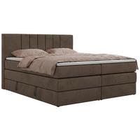 BOXSPRINGBETT INERO KING 140/200 - Braun Velvet - Topper T25 - H4 - Schwarz/Braun, Kunststoff/Textil (140/200cm) - MKS