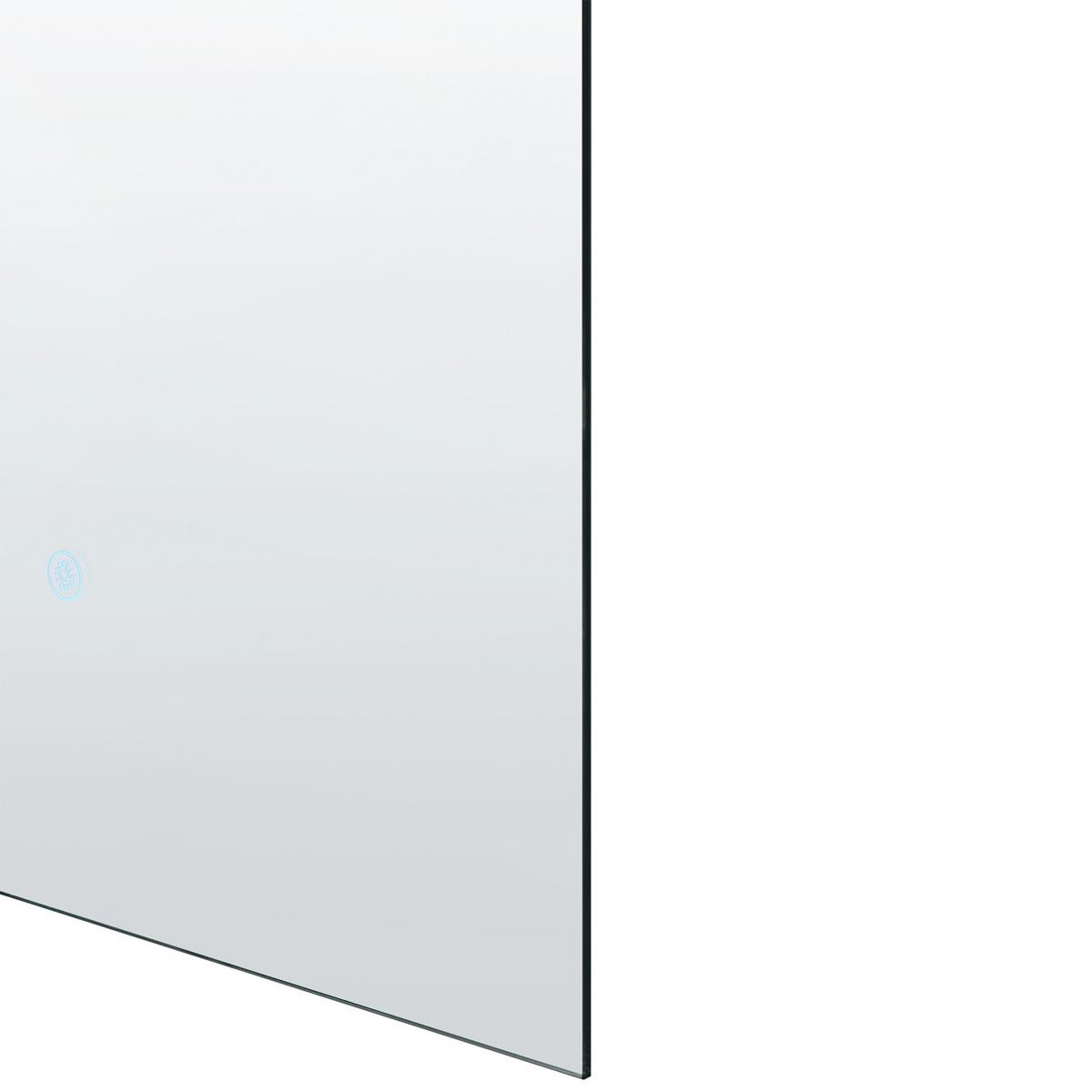 LED-BADEZIMMER-SPIEGEL 83/100 cm Silber Maux - Silberfarben, Glas (83/100/5cm) - Beliani