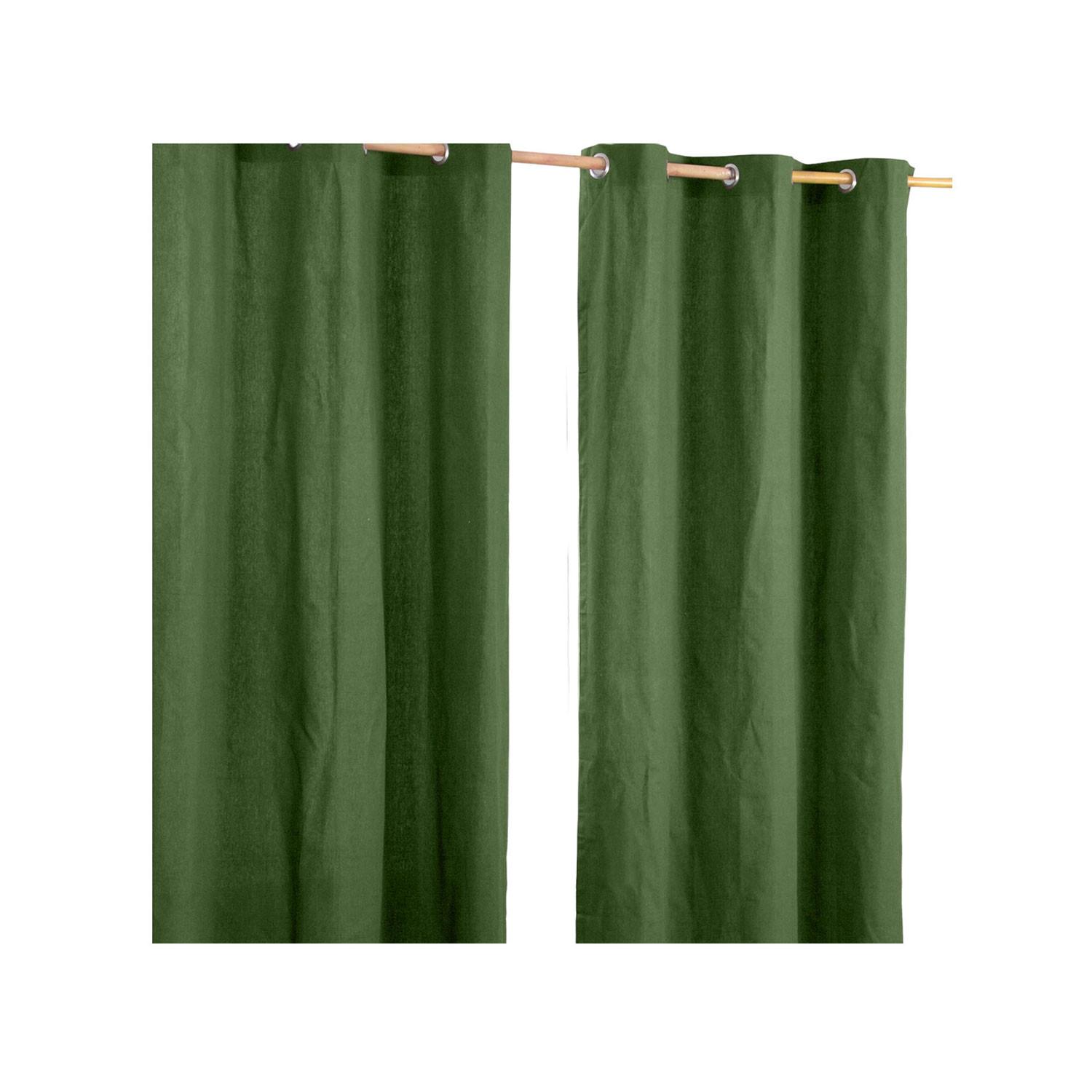 ÖSENVORHANG blickdicht 2er-Set, 117/137 cm - Olivgrün, Textil (117/137cm) - Homescapes