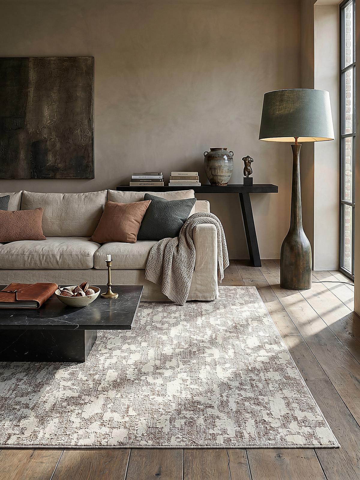 TEPPICH Waschbar RIDGE, meliert, Beige, 194 x 290 cm - Beige, Textil (290/194cm) - KADIMA DESIGN