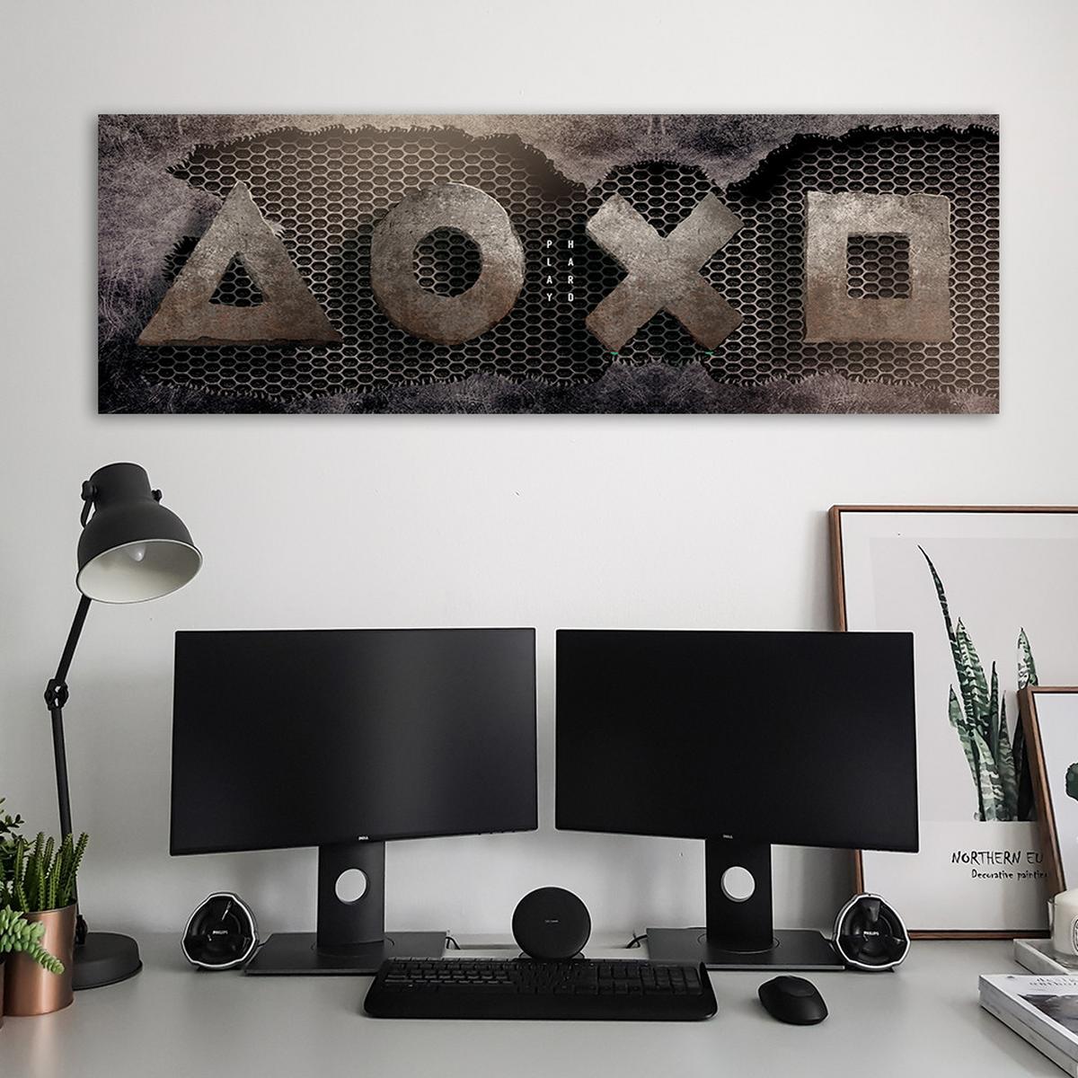 WANDBILD spielkonsole für gamers - Multicolor, Textil (90/30cm) - Feeby
