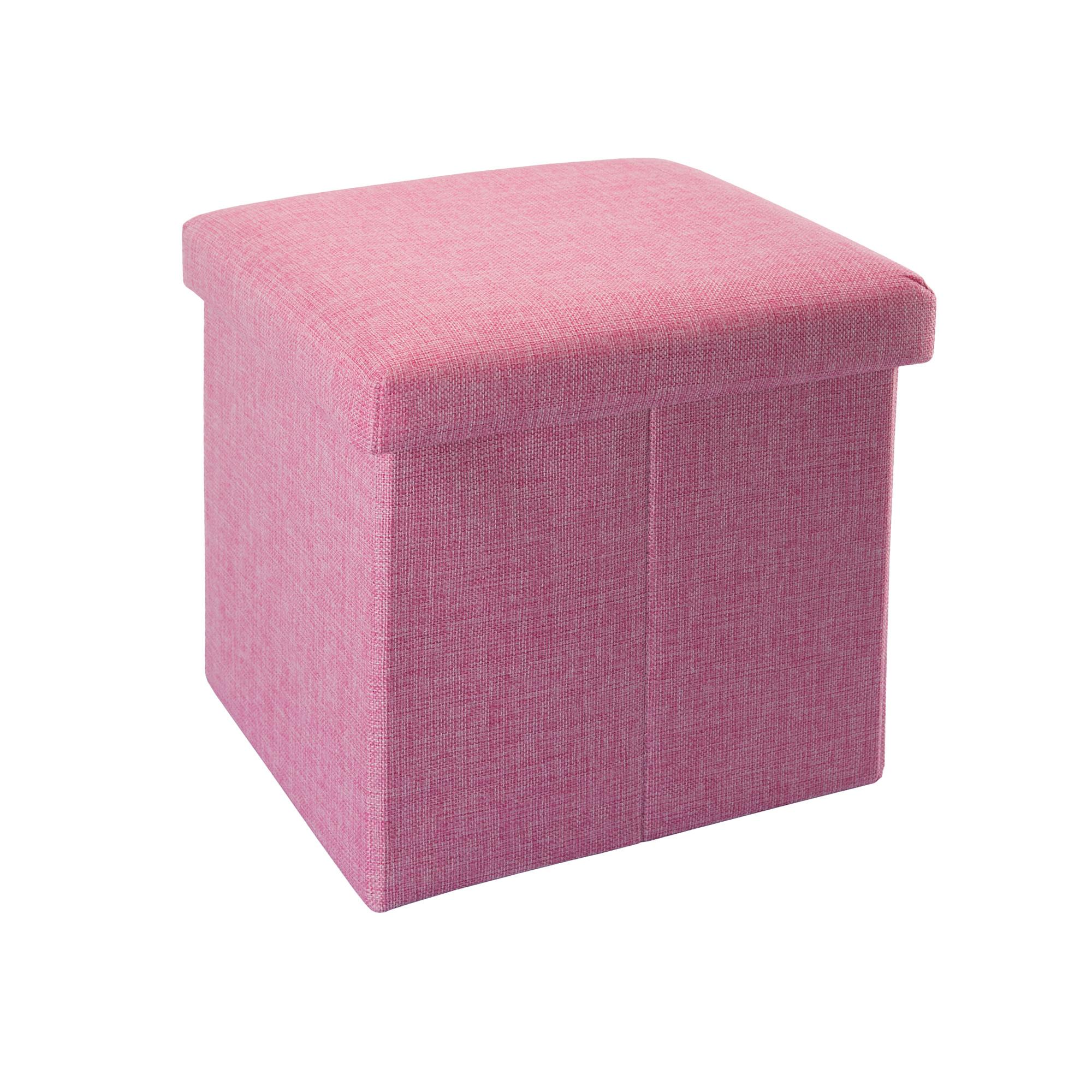 SITZHOCKER Faltbar 30/30/30 cm (Pink) - Pink, Textil (30/30/30cm) - Intirilife