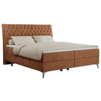 BOXBETT MILEN 140/200 Orange Struktur - H3 - Orange, Holz/Textil (140/200cm) - MKS