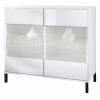 KOMMODE Bari Weiß Hochglanz - Weiß Hochglanz, Holzwerkstoff (92.5/83.5/35cm) - Vladon