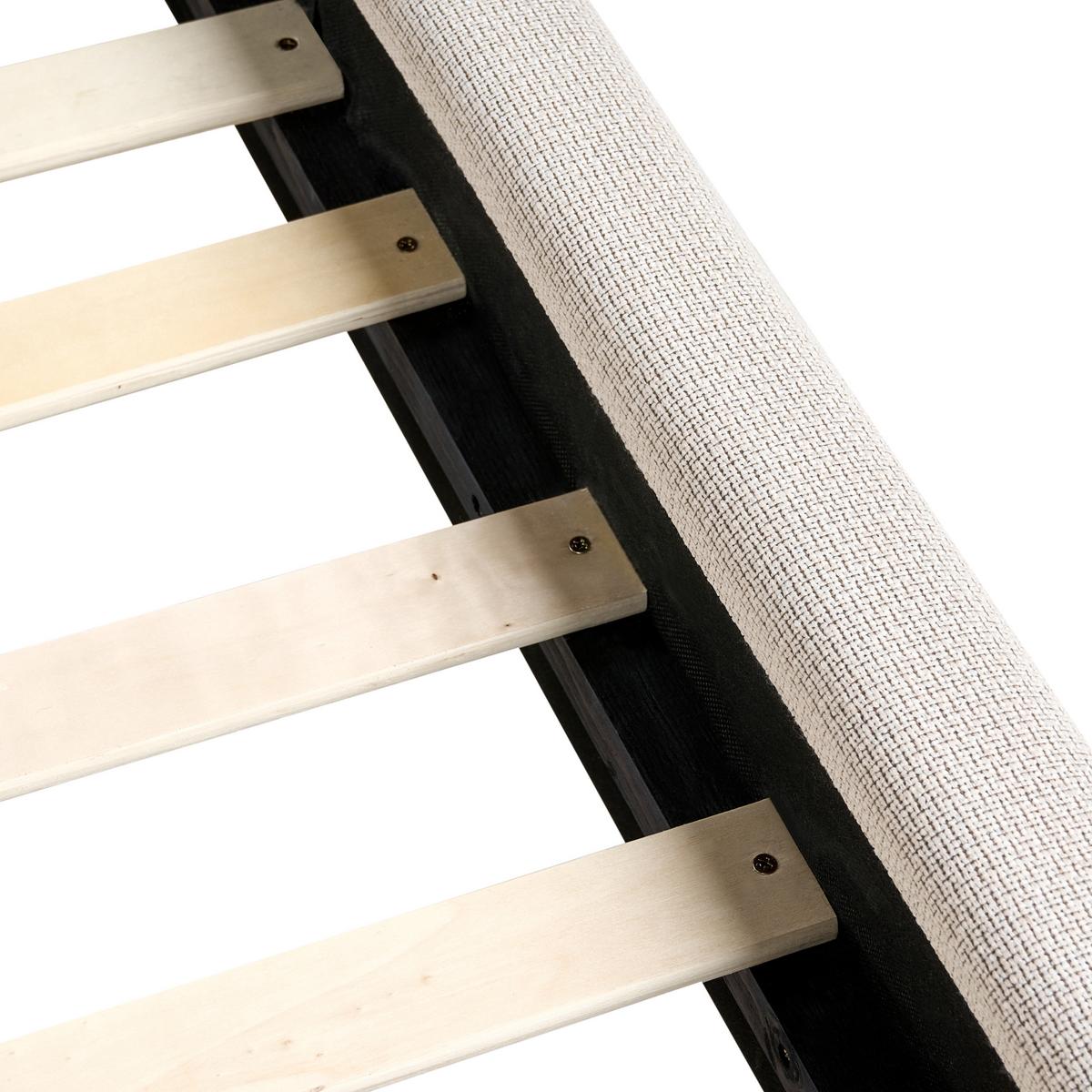 BETT mit Lattenrost 180/200 cm Stoff Beige Bajonna - Beige, Textil (180/200cm) - Beliani