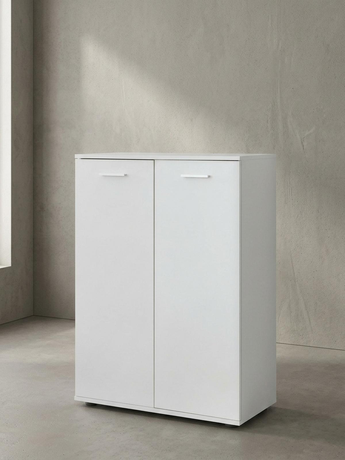 KOMMODE – Holz, mit Türen - Weiß, Holz/Kunststoff (71/104/35cm) - KADIMA DESIGN