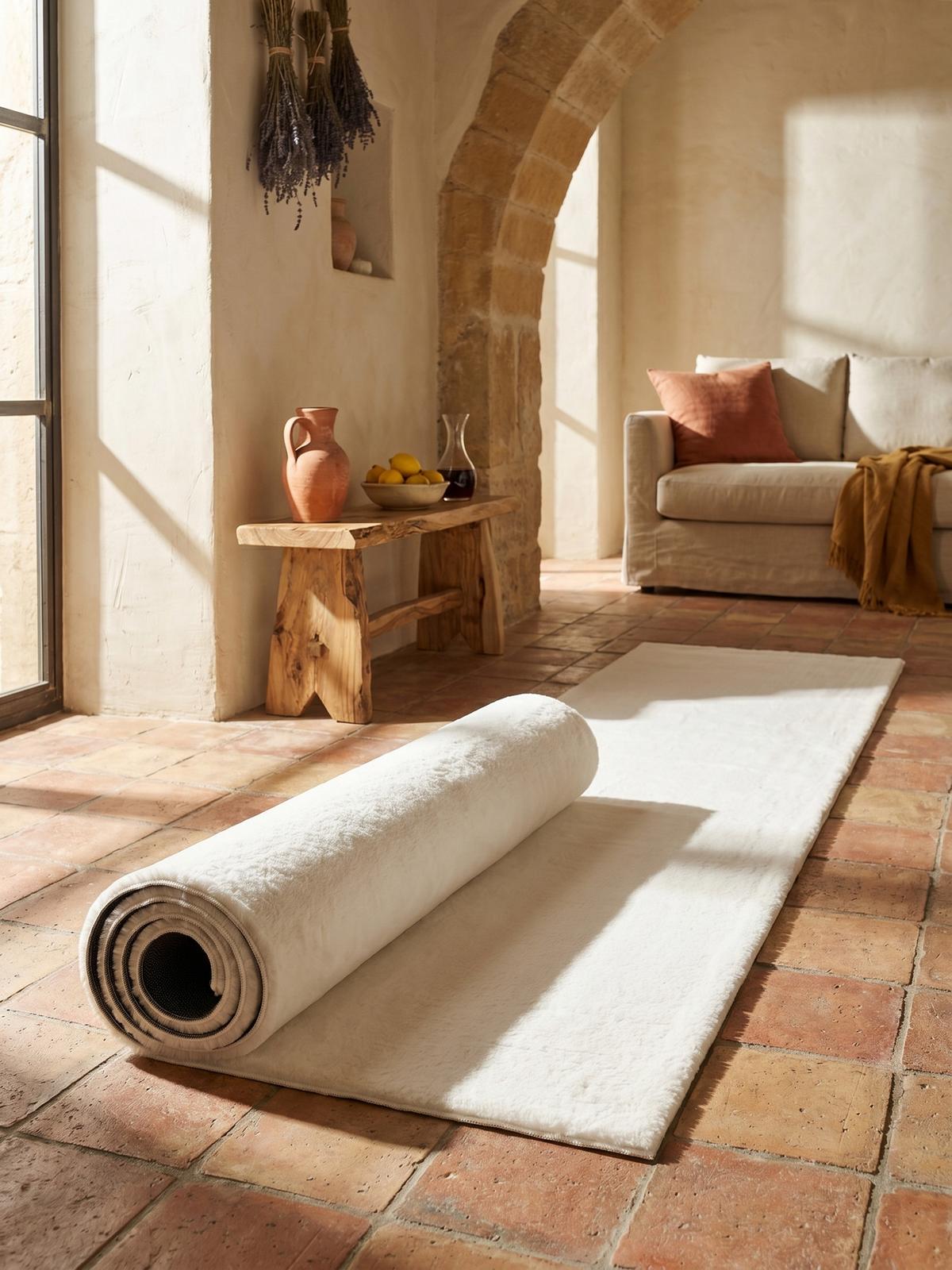 TEPPICHLÄUFER Antirutsch Uni RUTOR Polyester Creme 80 x 150 cm - Beige, Textil (80/150cm) - KADIMA DESIGN