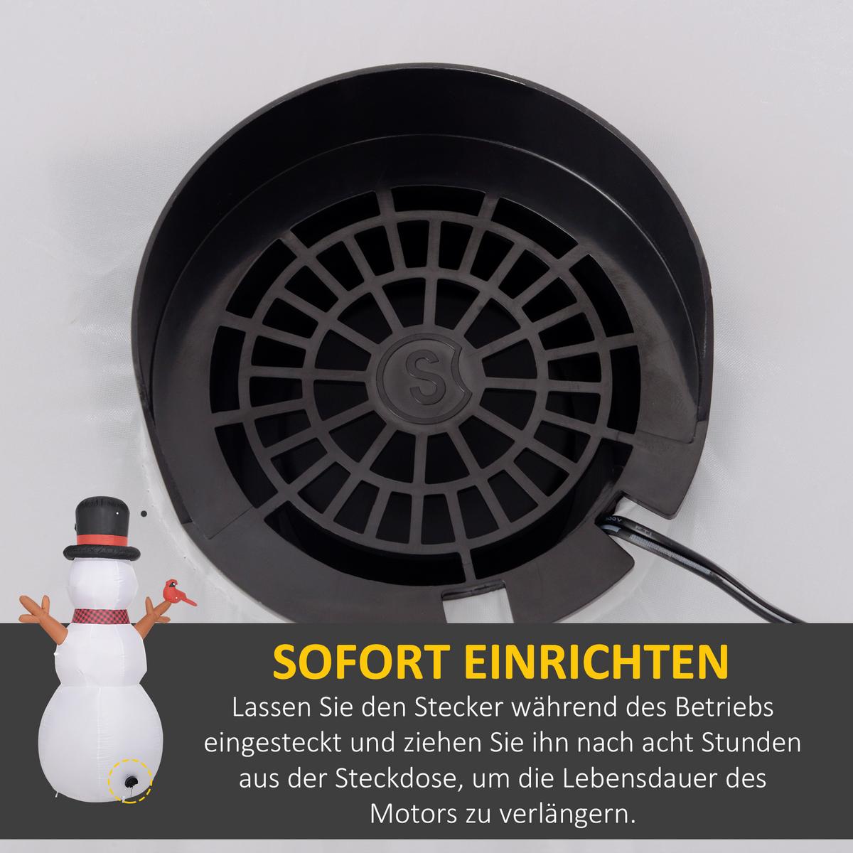 WEIHNACHTSDEKO Schneemann, 240 cm, , mit LEDs - Weiß, Kunststoff (100/240/165cm) - Outsunny