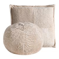 DEKOKISSEN 2er-Set Hellbeige 45/45 cm Maranta - Beige, Textil (45/10cm) - Beliani