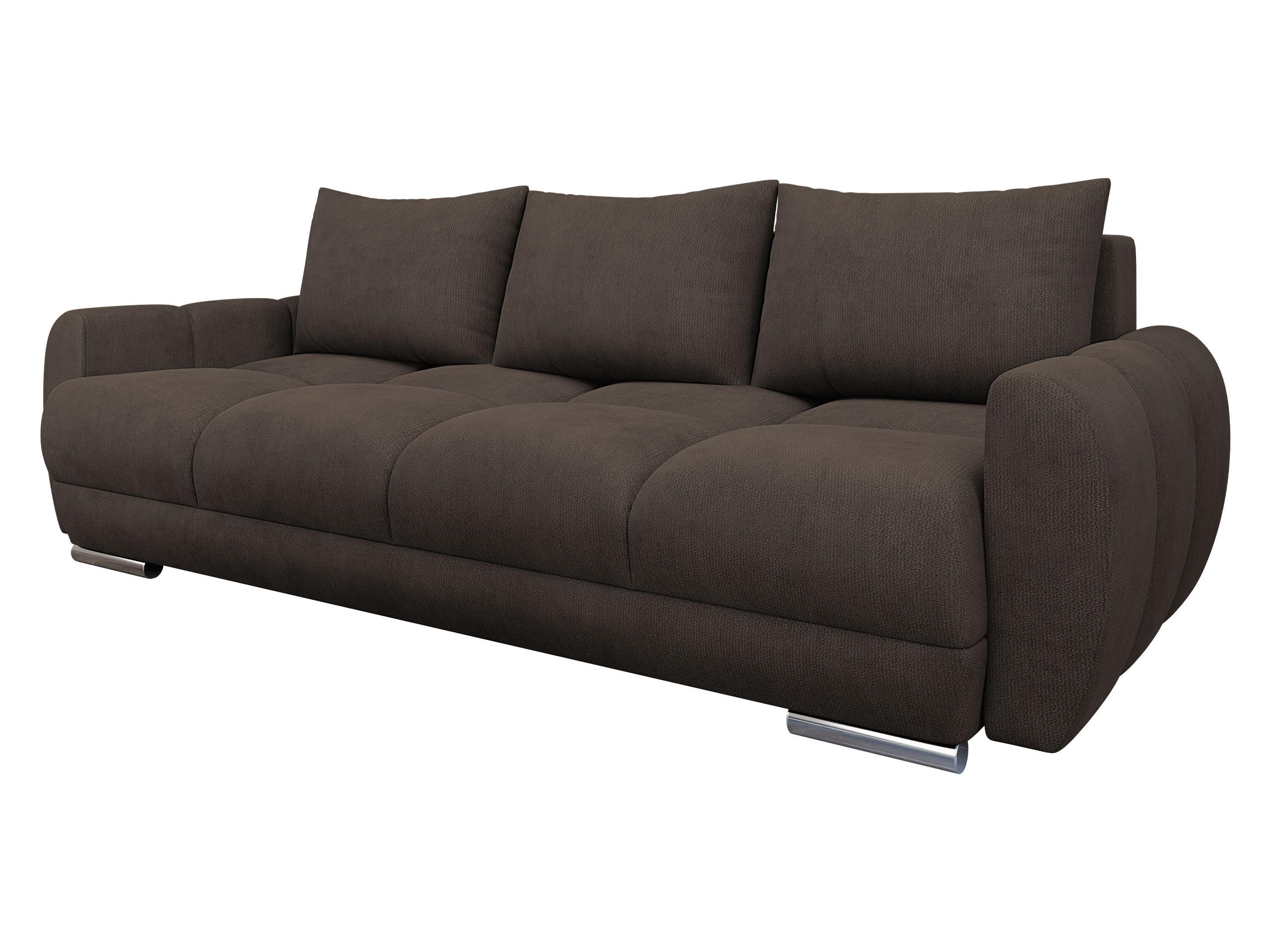 SCHLAFSOFA Logo 3 - Dunkelbraun/Silberfarben, Holz/Kunststoff (234/89/97cm) - MIRJAN24