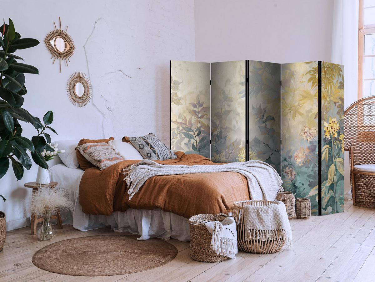 PARAVENT 5-tlg 225x172 cm Wiese mit Wildblumen - Multicolor, Holz/Textil (225/172/3cm) - Muralo