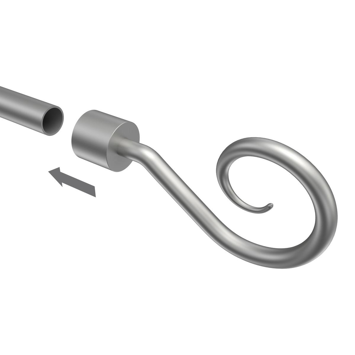 ENDSTÜCKE FÜR GARDINENSTANGEN / TELESKOPSTANGEN Helix 16/13 mm Ø Silbergrau, Packung 2 Stück - Silberfarben/Alufarben, Kunststoff (12.2/6.3/6.3cm) - INTERDECO