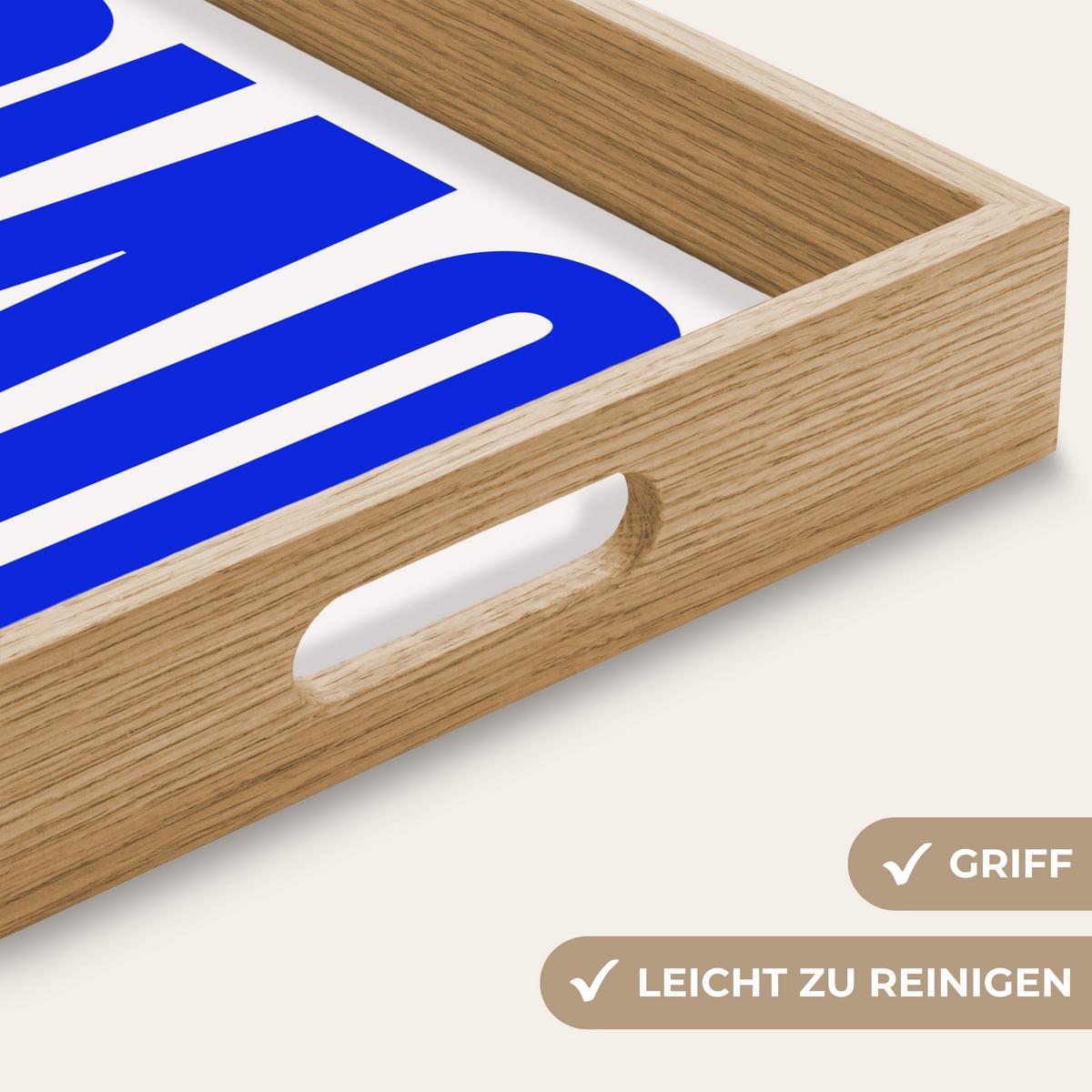 TABLETT Ciao - Großbuchstaben - Blau - Minimalistisch 40x30 cm - Blau, Holz (40/5/5cm) - OnlyWow