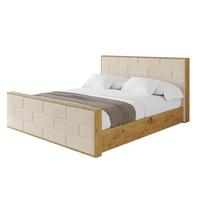 POLSTERBETT mit Bettkasten, Fußteil und Lattenrost, Boxbett mit Matratze H3/H4 - ENZO8-Z 180x200 Beige - Creme, Holzwerkstoff/Textil (180/200cm) - ALTDECOR