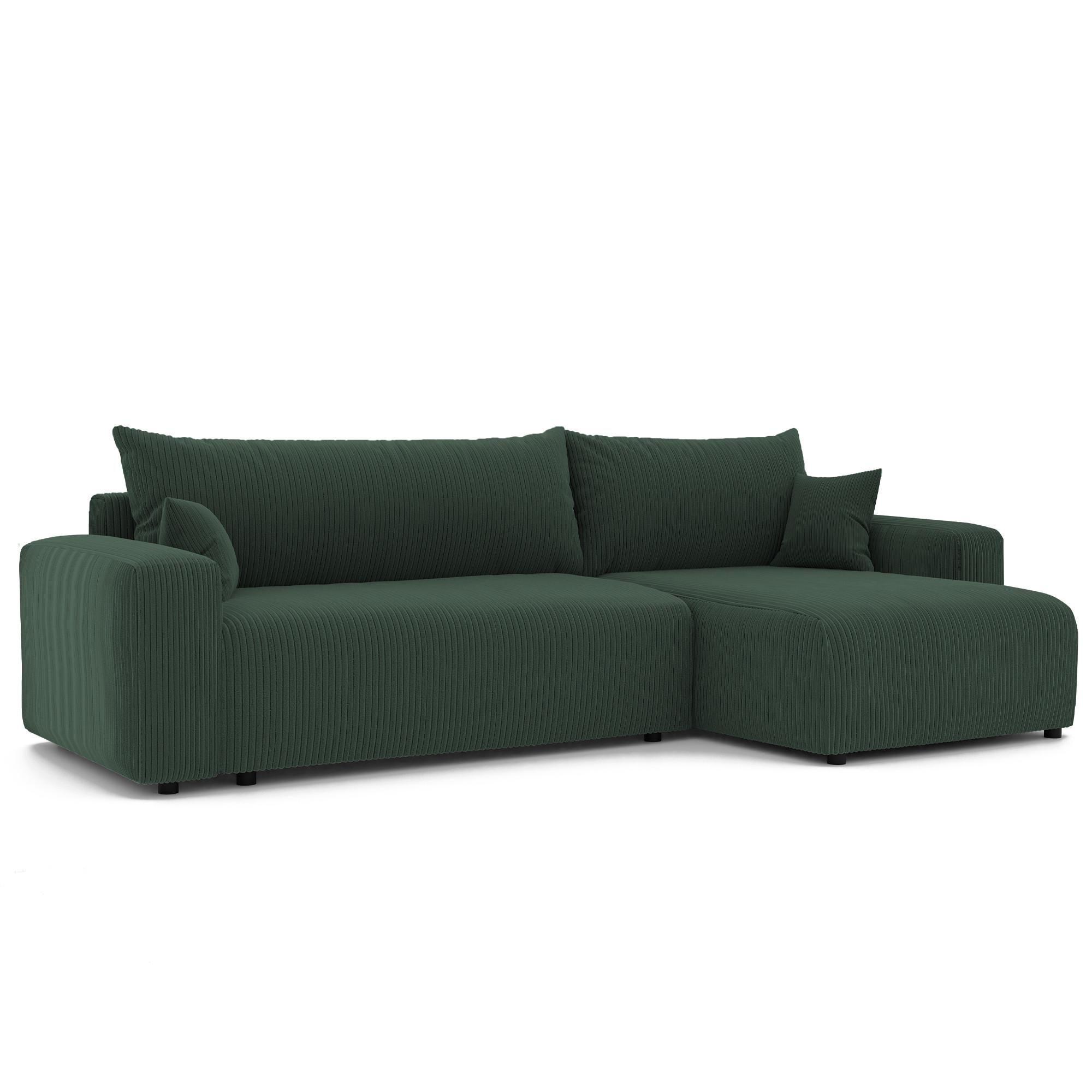ECKSOFA mit Schlaffunktion und Bettkasten, Grün - Grün, Holzwerkstoff/Textil (145/278cm) - Idohome