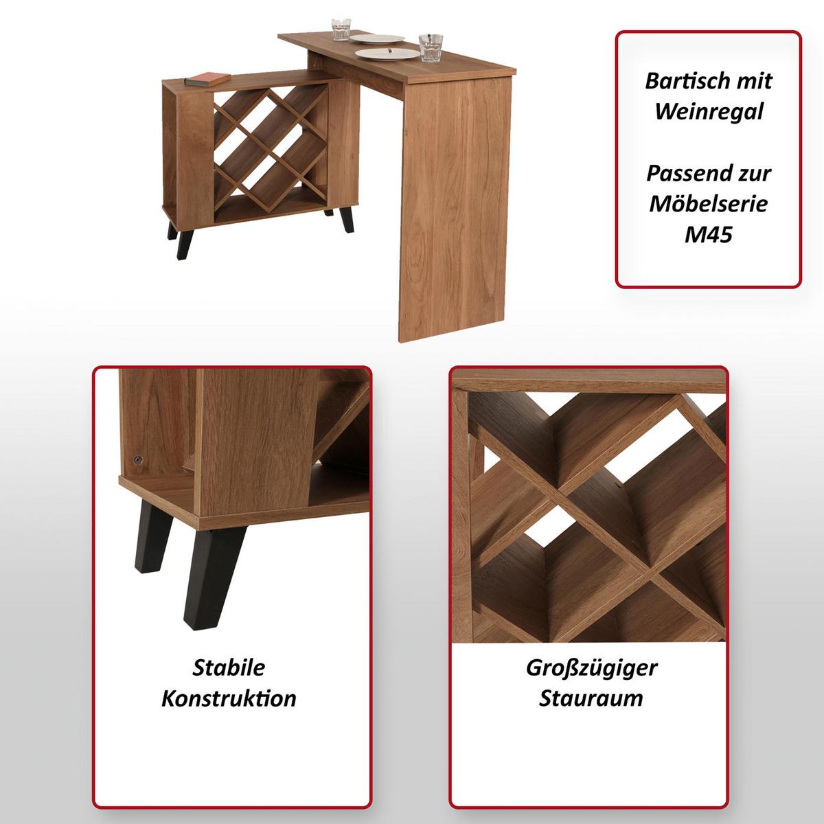 BARTISCH rechteck Braun - Braun, Holz (98/120/93cm) - MCW