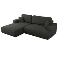 ECKSOFA OVO L Dunkelgrau Struktur - Links Seite - Dunkelgrau/Schwarz, Kunststoff/Textil (271/195cm) - MKS