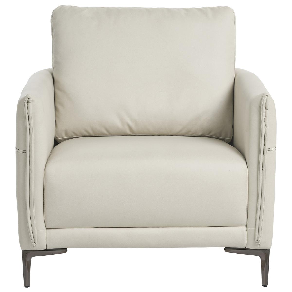 SESSEL Stoff Hellbeige Cilens - Dunkelgrau/Beige, Textil/Metall (85/90/82cm) - Beliani