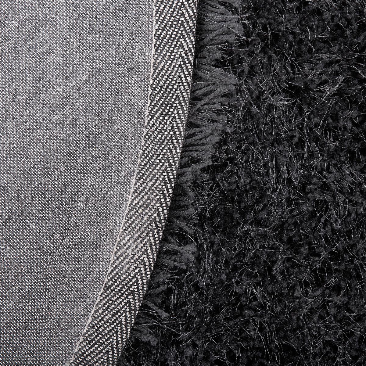 SHAGGY-TEPPICH Cide 140/140 cm - Schwarz, Kunststoff (140/140cm) - Beliani