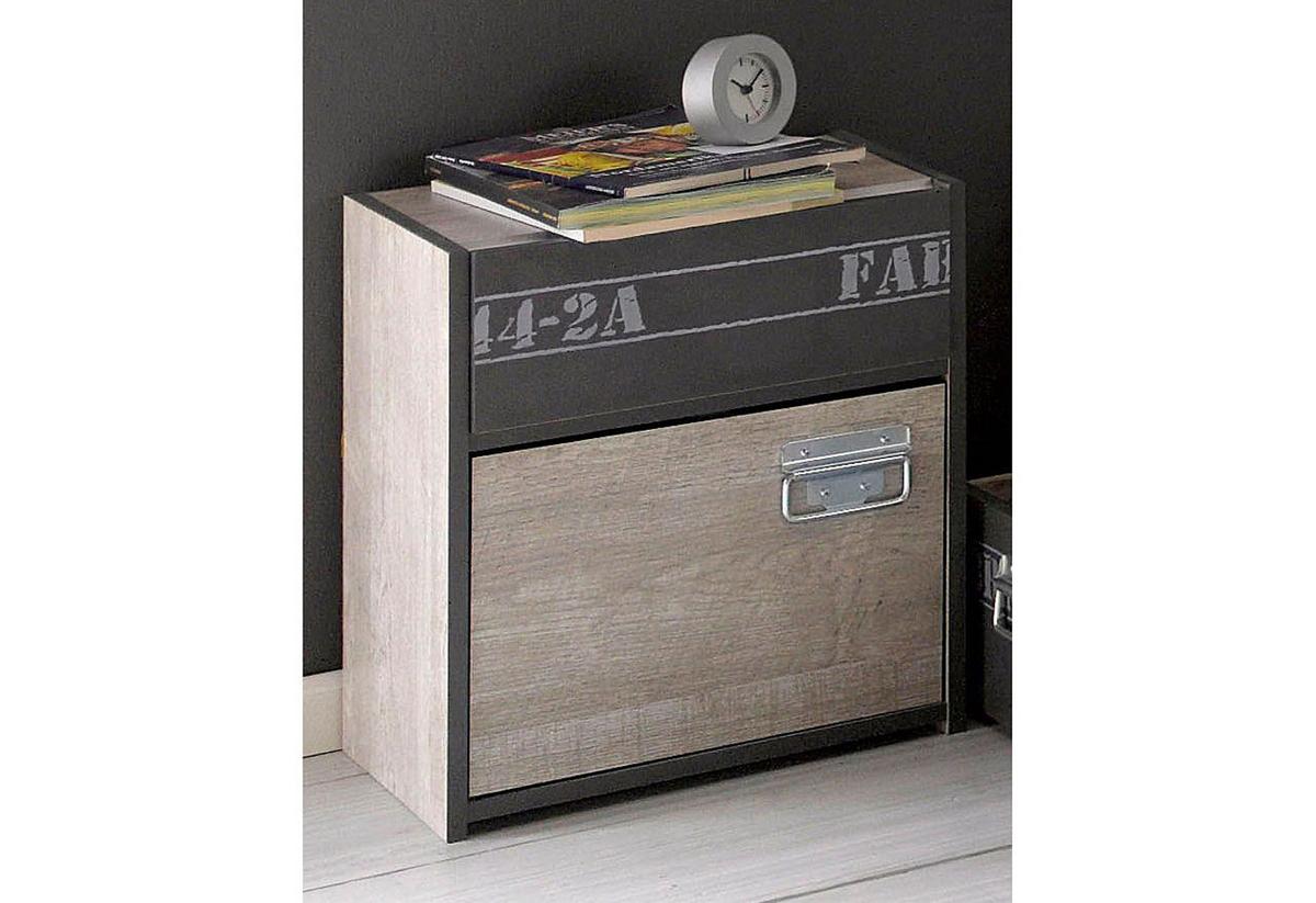 JUGENDZIMMER Set 4-tlg mit Gamingtisch Bett 90 x 200 Kommode - Chromfarben/Eschefarben, Holzwerkstoff/Kunststoff (99/87/207cm) - Parisot Meuble