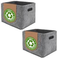 AUFBEWAHRUNGKORB FILZ 2er Set 32/26 , grau - Grau, Kunststoff (23/32/26cm) - Dunedesign