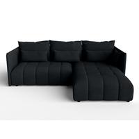 ECKSOFA L Form Cosmova Schwarz 248/180/83 cm mit Schlaffunktion - Schwarz, Kunststoff/Textil (248/180cm) - AX Living