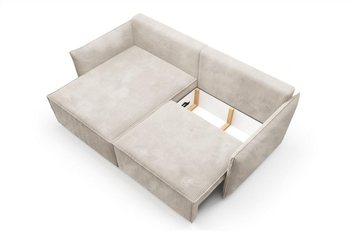 ECKSOFA Minea Mit Schlaffunktion - Grün, Holzwerkstoff/Textil (221/153cm) - Fun Möbel