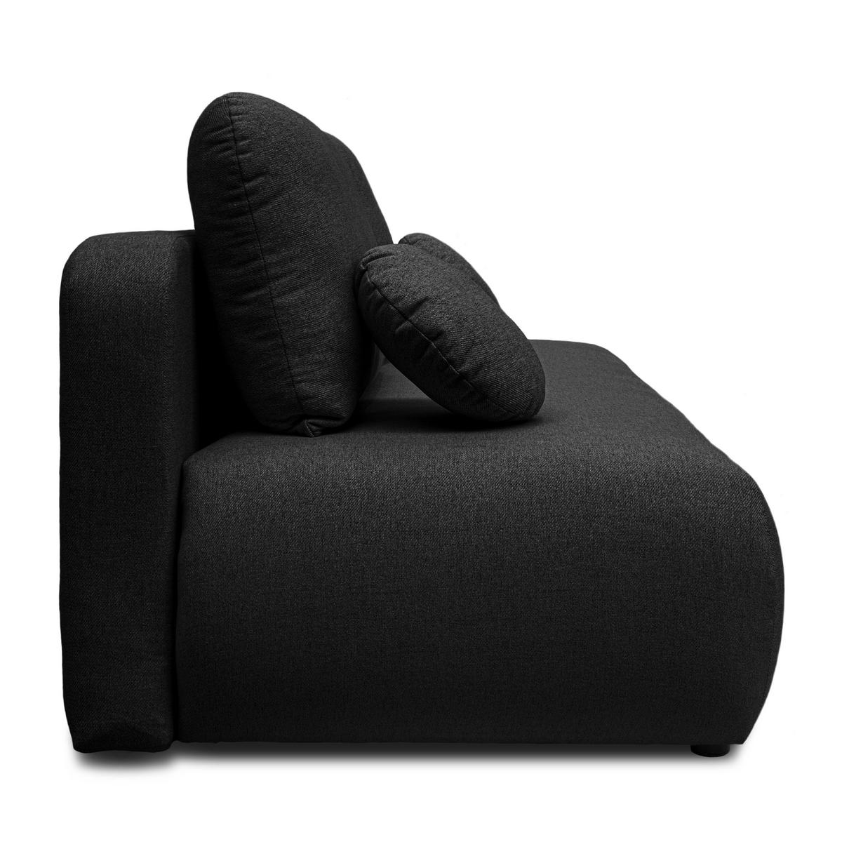 SCHLAFSOFA CLAIRE, zweisitzig, mit Schlaffunktion, Neve 100 - Schwarz, Textil (208/90/95cm) - Lookway