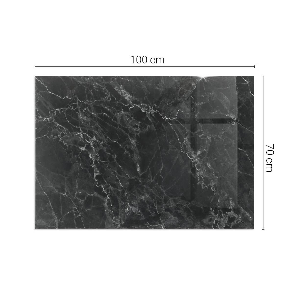 GLASPLATTE für Kamin 100x70 cm - Schwarz, Glas (100/70/0.4cm) - TULUP