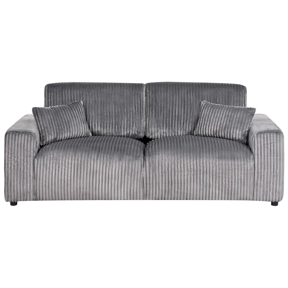 3-SITZER-SOFA Cord Grau Sandora - Grau, Textil (216/87/98cm) - Beliani